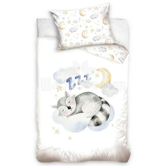 Carbotex Bedding Racoon 100x135/40x60cm Art.203012 Kokvilnas gūltas veļas komplekts