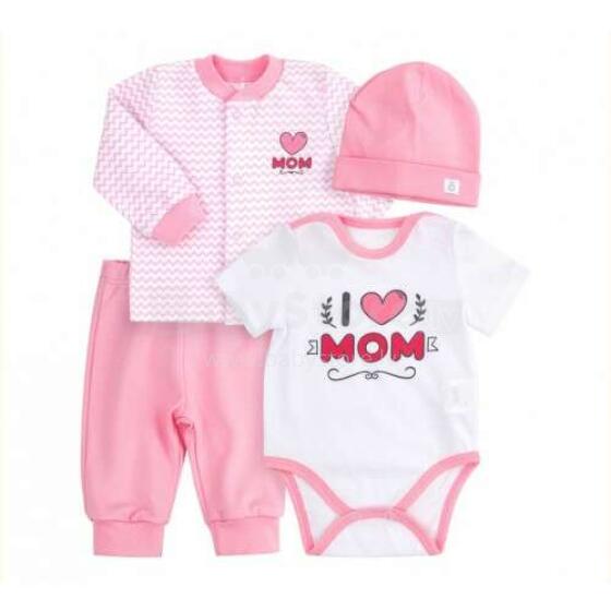 Bembi Mom Art.KP220-311 Pink  Детский комплектик из 4 частей 100% хлопок