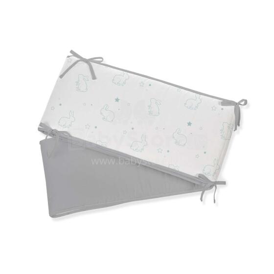 NordBaby Cot Bumper Art.129825 Grey/Blue Haze Print Bērnu gultiņas aizsargapmale 360cm