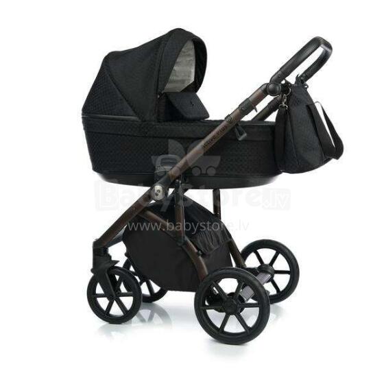 NordBaby Active Plus  Bronze frame  Art.257354 Black Jacquard  Детская модульная коляска 2 в 1 (сделано в Скандинавии)