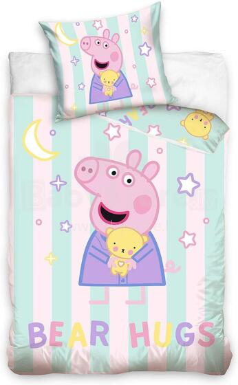 Carbotex Bedding Peppa Pig 100x135/40x60cm Art.191035-BAB Kokvilnas gūltas veļas komplekts