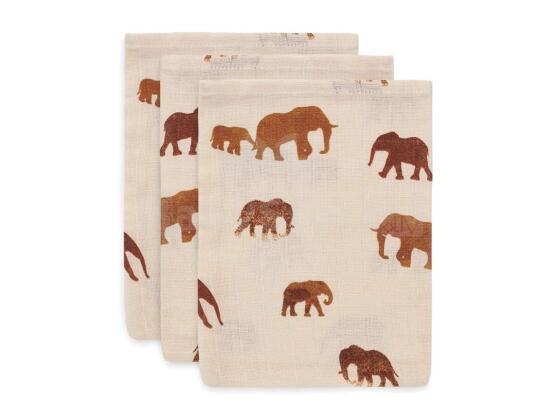 Jollein Muslin Savannah Art.536-848-66029 Augstākās kvalitātes muslina autiņš sejai, 3 gb. ( 15x21 cm)