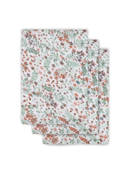 Jollein Muslin Face Bloom Art.536­-848­-65348 Augstākās kvalitātes muslina autiņš sejai, 3 gb. ( 15x21 cm)