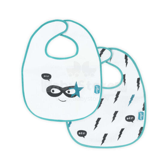 Jollein Terry Bib Superheroes Art.029­-864­-65133  Bērnu lacīte / priekšautiņš vidējais frote ūdensnecaurlaidīgs,2 gab