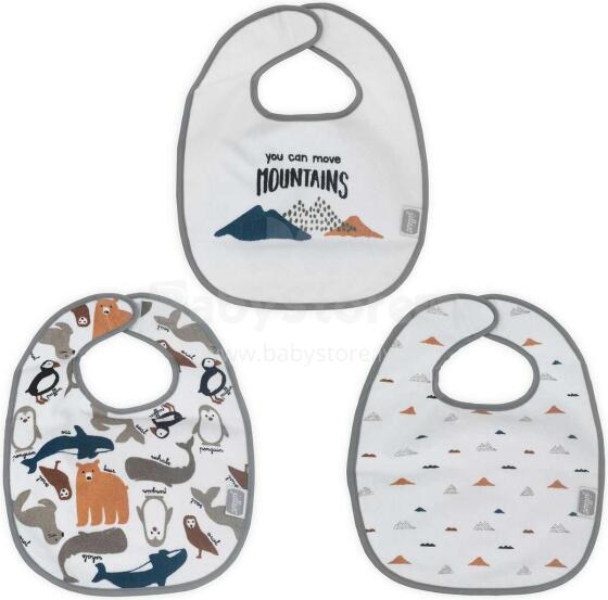 Jollein Terry Bib Polar  Art.029-­566­-65349  Bērnu lacīte / priekšautiņš vidējais frote ūdensnecaurlaidīgs,3 gab