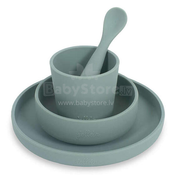 Jollein Dinner Set Silicone Ash Green Art.705-007-00095 Silikona trauku komplekts