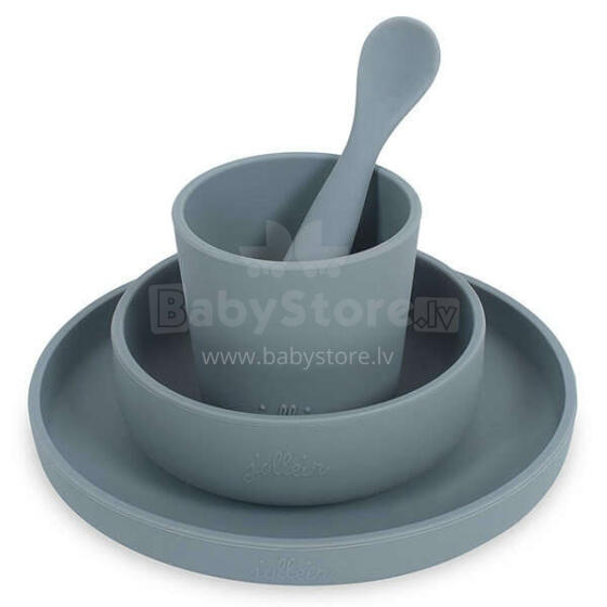 Jollein Dinner Set Silicone Storm Grey Art.705-007-65308 Набор посуды из силикона