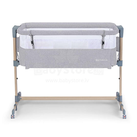 KinderKraft'21 Neste Air Art.KKLNEAIRGRY00W Grey Wood Bērnu gultiņa 2 in 1