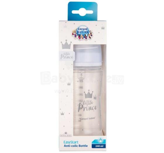 Canpol babies plata kakla antikoliku pudelīte Anti-colic  240ml PP Easy Start ROYAL BABY 35/234_blu