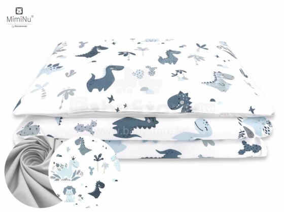 MIMINU Dino Navy gultas veļas komplekts 2 daļas, 135x100cm, 40x60cm