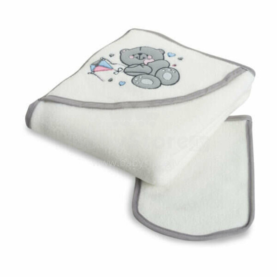 Maltex Towel  Bears Art.4118_60  Детское хлопковое полотенце с капюшоном 75x80 см+мочалка