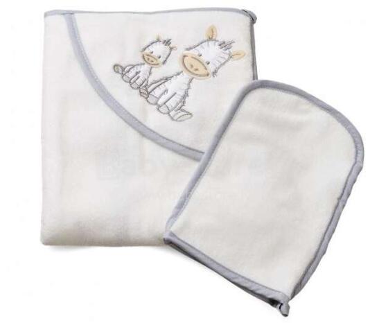 Maltex Towel Zebra Art.1081_60 Bērnu kokvilnas dvielis ar kapuci 75x80 cm+švamme