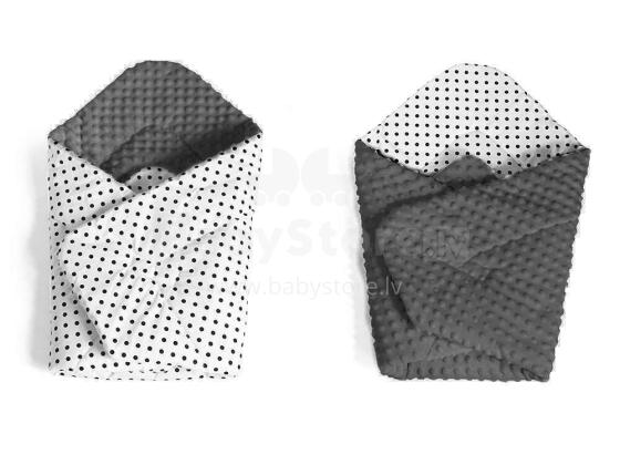 La bebe™ Swaddle Minky+Cotton Art.131676 Dark grey Конвертик для новорождённого двухсторонний  75x75 см