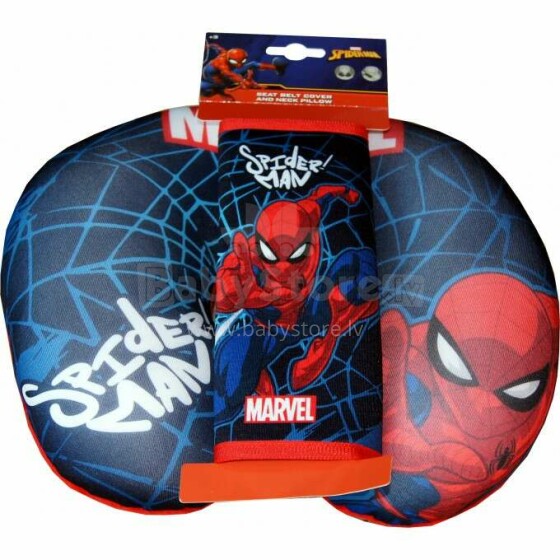 Disney Spiderman Set Art.9633  Подушка под шею дорожная+Накладка на ремень безопасности
