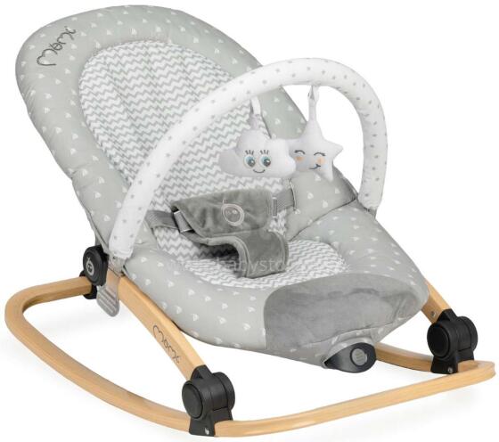 Momi Lumiwood Bouncer  Art.BULE00009 Star  Стильный детский шезлонг