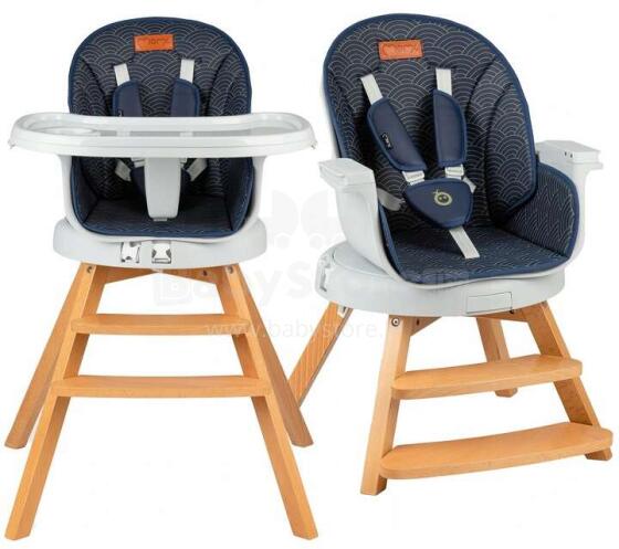 Momi Woodi Art.132023 Navy Blue  Детский стульчик для кормления 3 в 1
