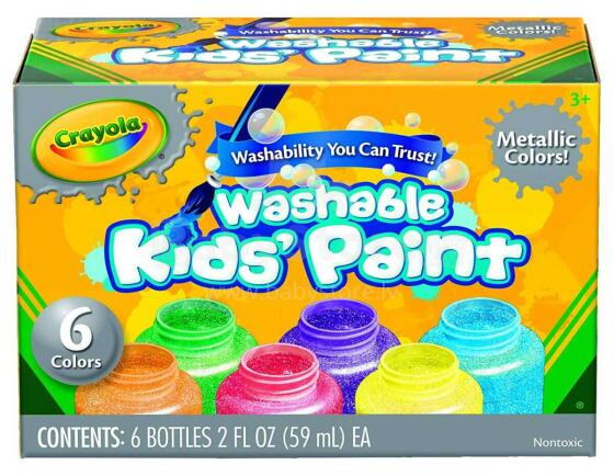CRAYOLA Krāsas, Metallic, 6 gb.
