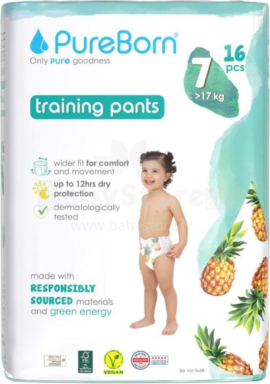 Pureborn  Organic Bamboo Pants Art.132348 Ecological diaper panties size 7, 17+ kg