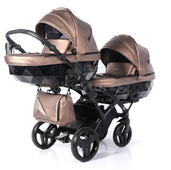 Junama Fluo Line II Duo Slim Art.FLDS-04   Детская универсальная коляска 2 в 1 для двойни
