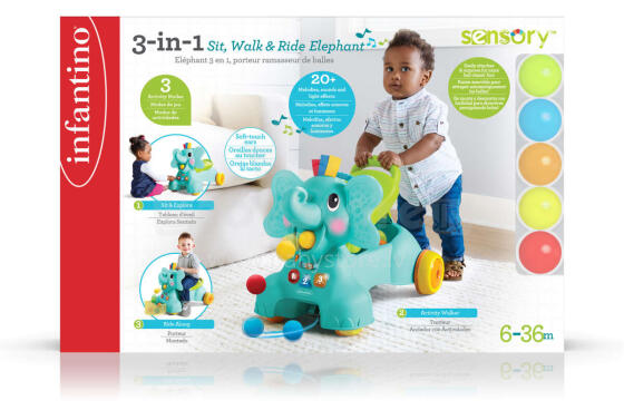 INFANTINO 3-in-1 Sit, Walk & Ride Zilonis