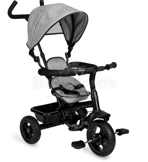 Qkids Mila Art.ROTR00006 Grey Bērnu trīsritenis ar rokturi un jumtiņu 3 vienā