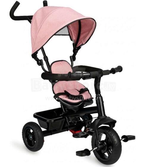 Qkids Mila Art.ROTR00007 Pink Bērnu trīsritenis ar rokturi un jumtiņu 3 vienā