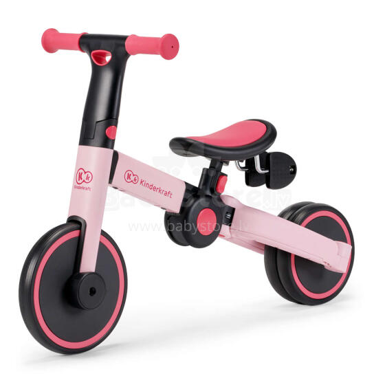 Kinderkraft Tricycle 4Trike Art.KR4TRI00PNK0000 Candy Pink   Складной трехколесный велосипед/бегунок 3 в 1