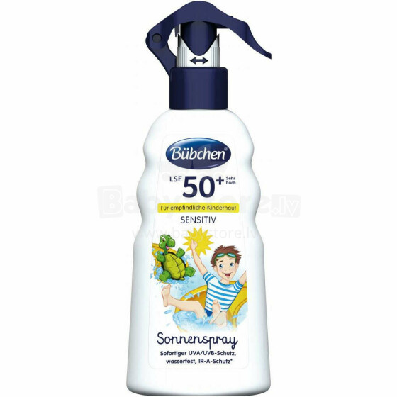 Bubchen Sun Spray  Art.TW13 Izsmidzināms sauļošanās pieniņš  (pretsaules, ar saules aizsārdzību)+ īpaši jutīgai ādai (SPF50+), 200ml