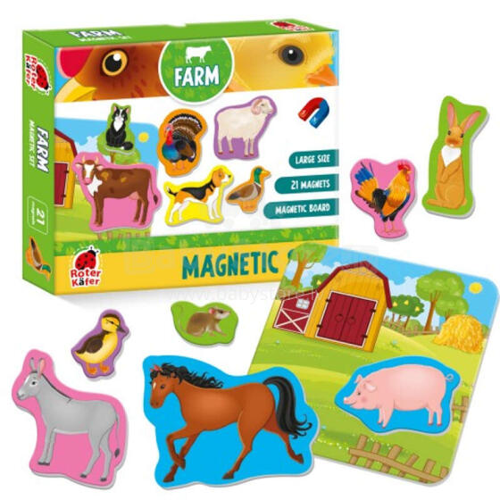 Roter Käfer  Magnetic Puzzle Farm Art.RK2090-01 Puzle ar magnētiem Ferma (Vladi Toys)