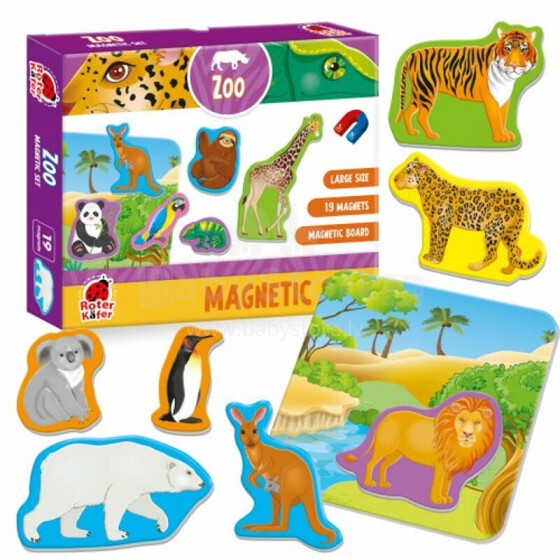 Roter Käfer  Magnetic Puzzle Zoo Art.RK2090-02  Развивающий пазл с магнитами Зоопарк (Vladi Toys)