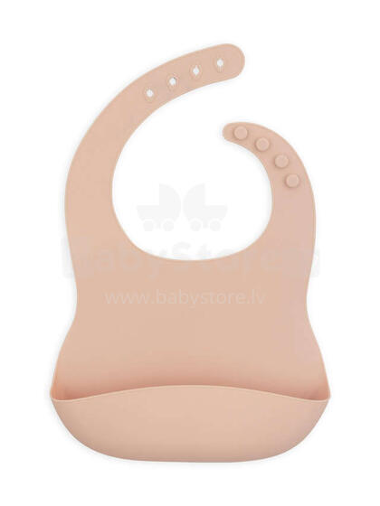 Jollein Silicone Bib Art.029-007-00090 Pink  Priekšautiņš silikona, ar kabatiņu, 6+m .1 gab.