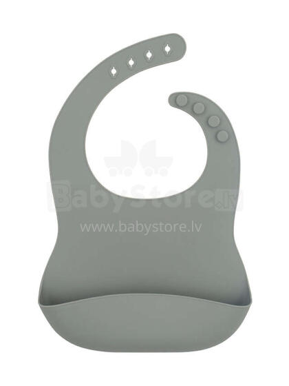 Jollein Silicone Bib Art.029-007-00094 Storm Grey Силиконовый, мягкий нагрудник с кармашком, 6+м.1 шт.
