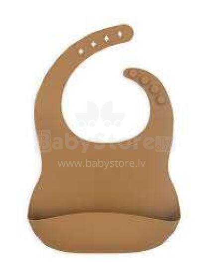 Jollein Silicone Bib Art.029-007-00092 Caramel  Силиконовый, мягкий нагрудник с кармашком, 6+м.1 шт.
