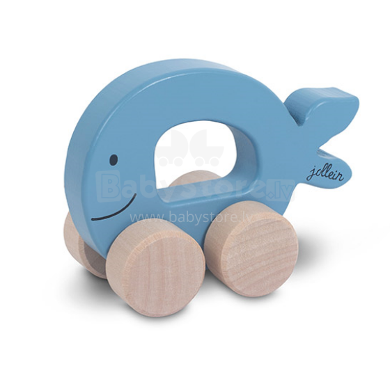 Jollein Wooden Toy Car Art.112-001-66024 Blue  Bērnu koka rotalļieta ar riteņiem