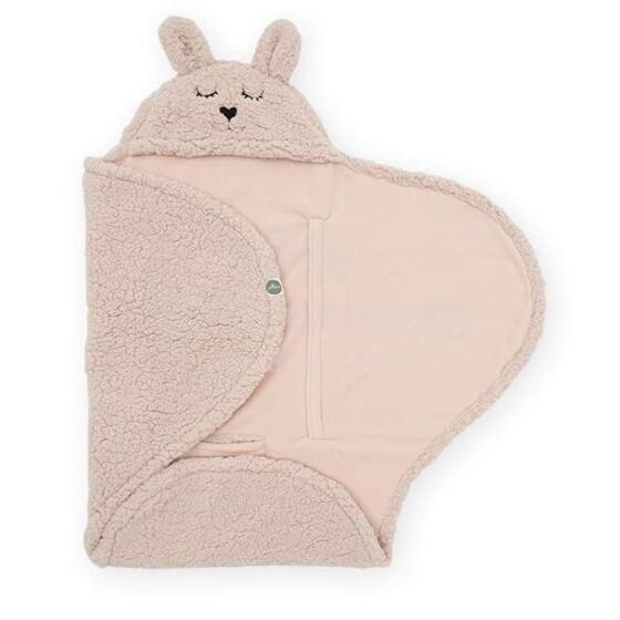 Jollein Wrap Blanket Bunny Art.032-566-66020 Pink  Flīsa ietinamā sedziņa 100x105cm
