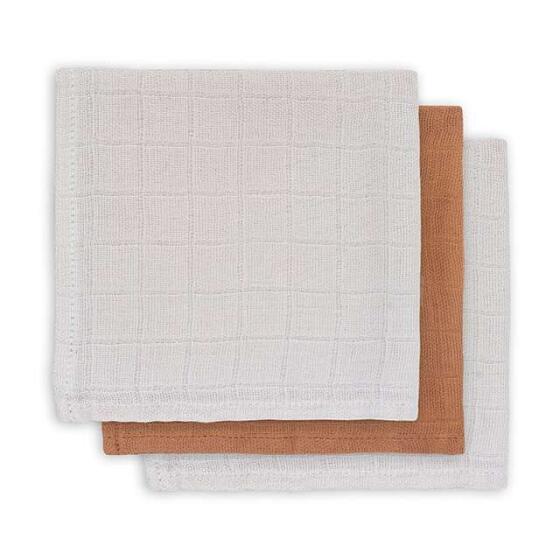 Jollein Muslin Cloth Art.437-848-00092 Caramel  Augstākās kvalitātes muslina  autiņš sejai, 3 gb. (31x31 cm)