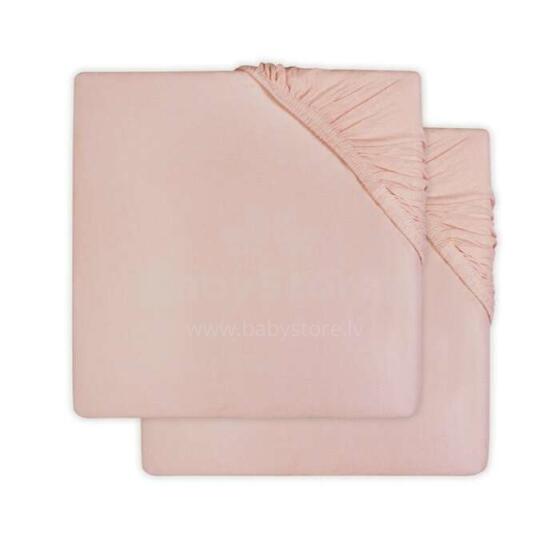 Jollein Jersey Pale Pink  Art.2511-507-00090  простынь на резиночке 120x60cм,2 шт