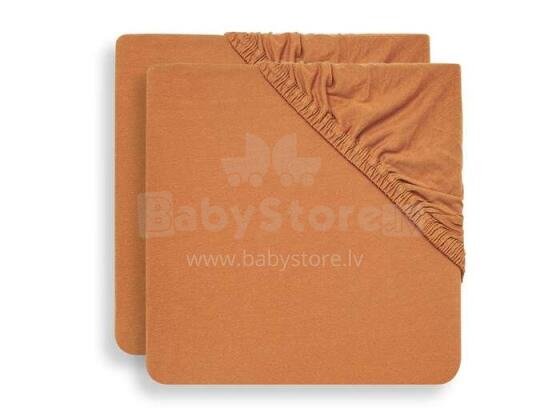 Jollein Jersey Caramel  Art.2511-507-00092  простынь на резиночке 120x60cм,2 шт