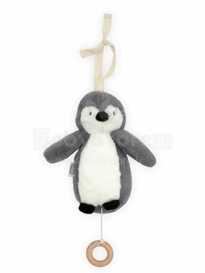 Jollein Musical Pinguin Art.043-001-65369 Storm Grey  Piekarināmā mūzikālā rotaļlieta bērnu ratiņos/gultiņai