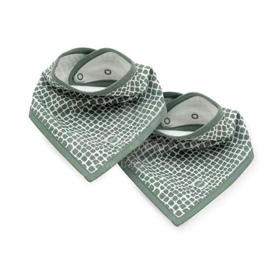 Jollein Bandana Bib  Art.029-867-65350 Ash Green  Детский хлопковый слюнявчик - платочек (2 шт.)