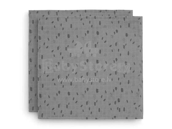 Jollein Muslin Storm Grey Art. 535-852-65347 Augstākās kvalitātes muslina ietīšanas autiņš no bambusa,2 gb. (115x115 cm)
