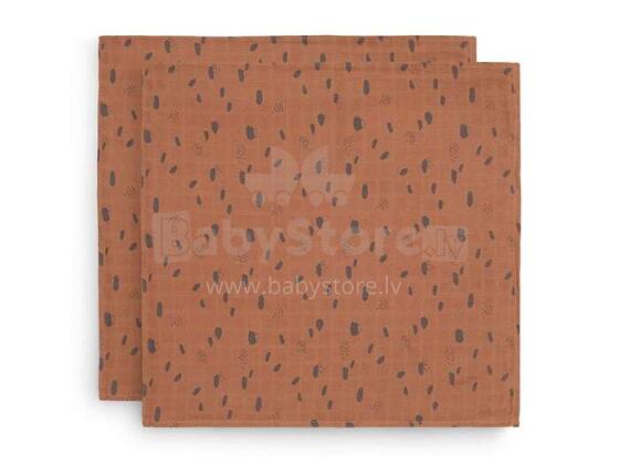 Jollein Muslin Caramel Art.535-852-65346  Высококачественная муслиновая пелёнка из бамбука, 2 шт. (115x115 см)