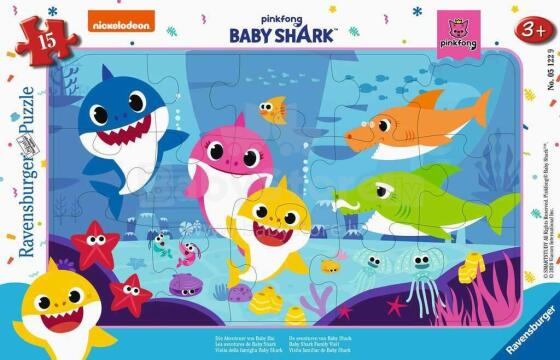 Ravensburger Puzzle Shark  Art.R05122 Bērnu puzle,15gb.