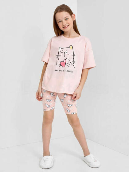 NORD TEXTILE Cat Art.567730  Детская хлопковая пижамка кофточка+шорты