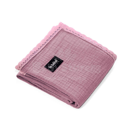 La bebe™ Muslin Blanket Art.132866 Pink Высококачественное  муслиновое одеялко / пледик 70x100см