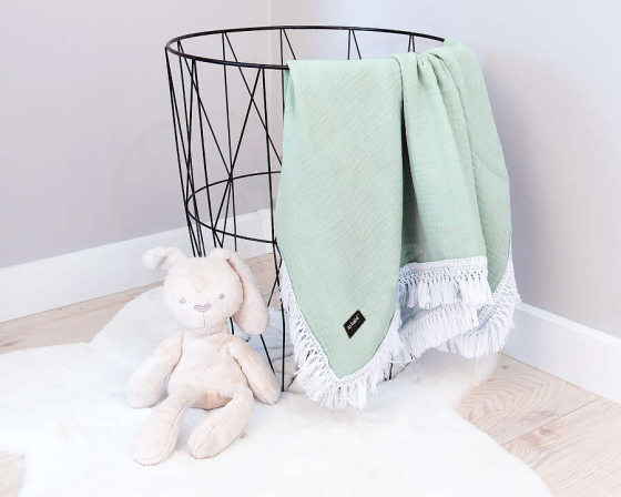 La bebe™ Muslin Blanket Art.132917 Mint Bērnu augstākās kvalitātes muslina sedziņa/plēdiņš