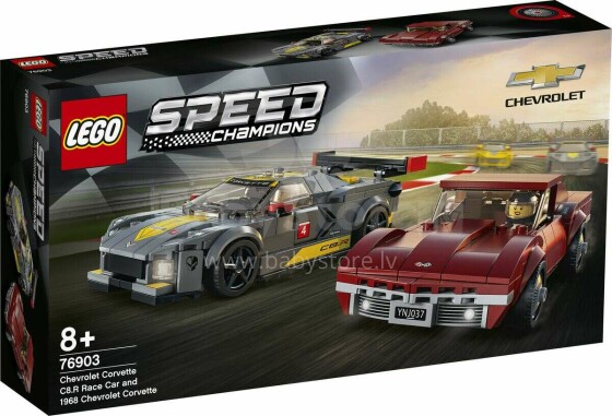 76903 LEGO® Speed Champions Chevrolet Corvette C8.R Race Car un 1968 Chevrolet Corvette
