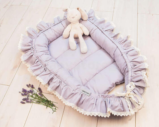 La Bebe™ Babynest Art.133393 Grey Ligzdiņa - kokons jaundzimušajiem