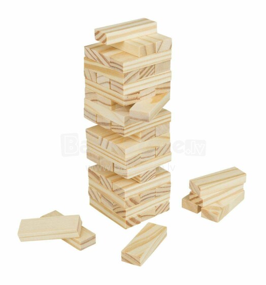 Idena Wooden Tower Mini Art.40206  Ģimenes galda spēle līdzsvara tornis(Jenga)
