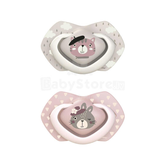 CANPOL BABIES silikona māneklītis, simetrisks BONJOUR PARIS, 0-6m, 2 gab, 22/647_pin